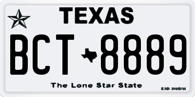 TX license plate BCT8889