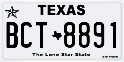 TX license plate BCT8891