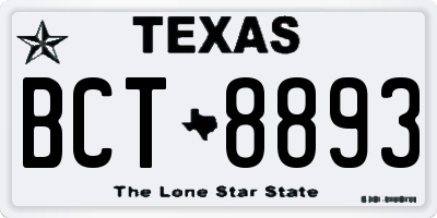 TX license plate BCT8893