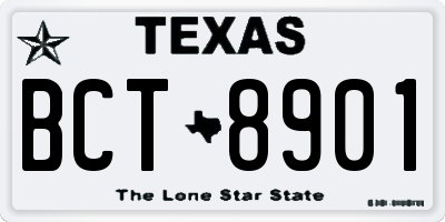 TX license plate BCT8901