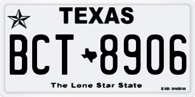 TX license plate BCT8906