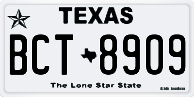 TX license plate BCT8909