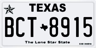 TX license plate BCT8915