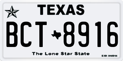 TX license plate BCT8916