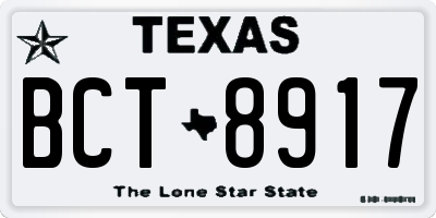 TX license plate BCT8917