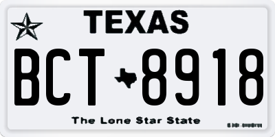 TX license plate BCT8918