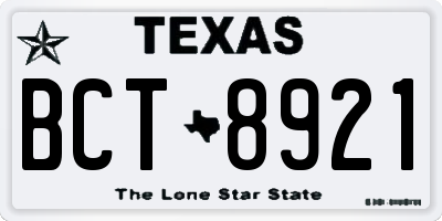 TX license plate BCT8921