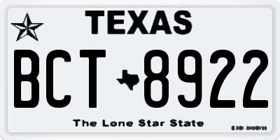 TX license plate BCT8922