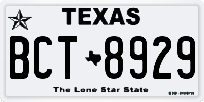 TX license plate BCT8929