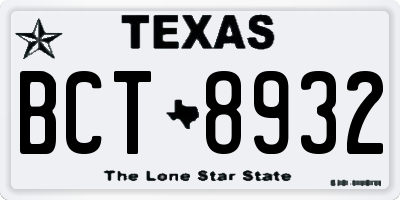 TX license plate BCT8932