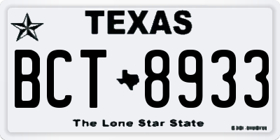 TX license plate BCT8933