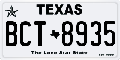 TX license plate BCT8935