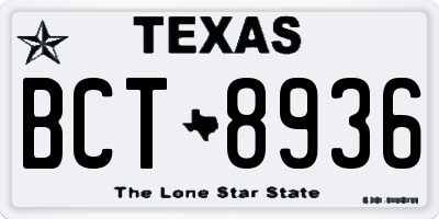 TX license plate BCT8936