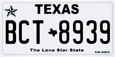 TX license plate BCT8939