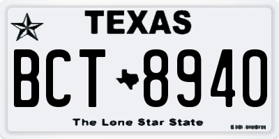 TX license plate BCT8940