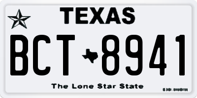 TX license plate BCT8941