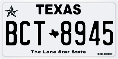 TX license plate BCT8945