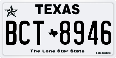 TX license plate BCT8946
