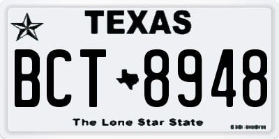 TX license plate BCT8948