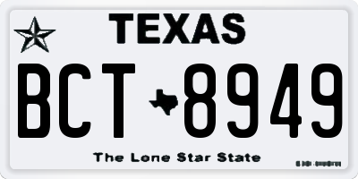 TX license plate BCT8949