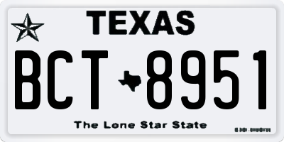 TX license plate BCT8951