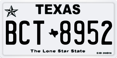 TX license plate BCT8952