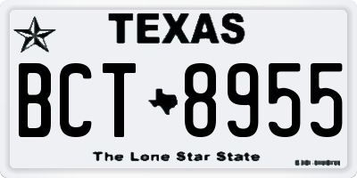 TX license plate BCT8955