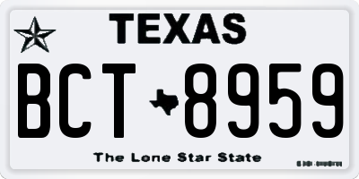 TX license plate BCT8959