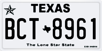 TX license plate BCT8961