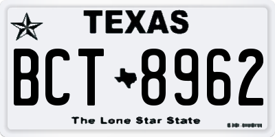 TX license plate BCT8962