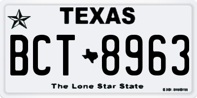 TX license plate BCT8963