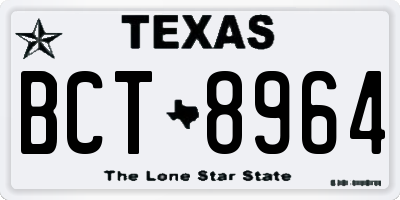 TX license plate BCT8964