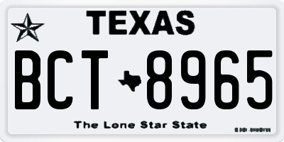 TX license plate BCT8965