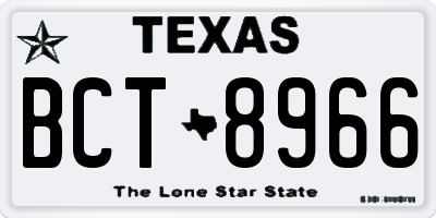 TX license plate BCT8966
