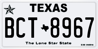 TX license plate BCT8967