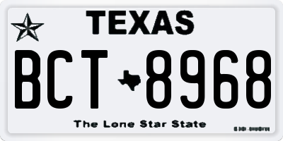 TX license plate BCT8968