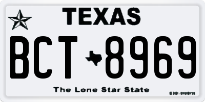 TX license plate BCT8969