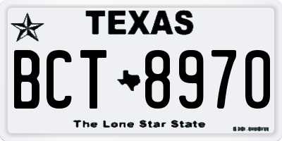 TX license plate BCT8970