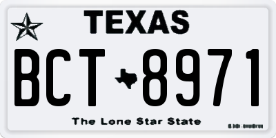 TX license plate BCT8971