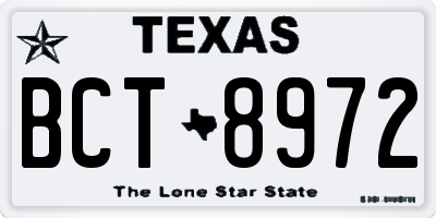TX license plate BCT8972