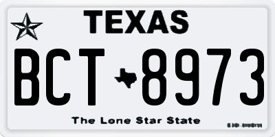 TX license plate BCT8973