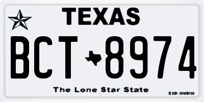TX license plate BCT8974