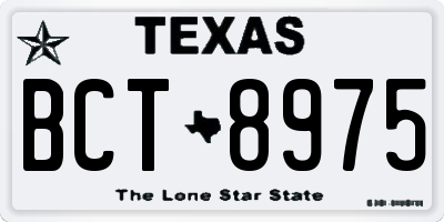 TX license plate BCT8975
