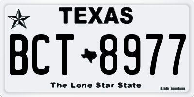 TX license plate BCT8977