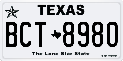 TX license plate BCT8980