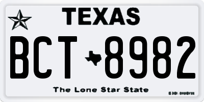 TX license plate BCT8982
