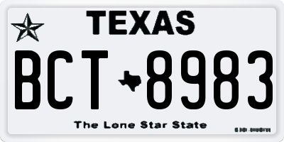 TX license plate BCT8983