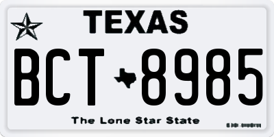 TX license plate BCT8985
