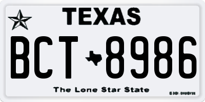 TX license plate BCT8986