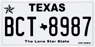 TX license plate BCT8987